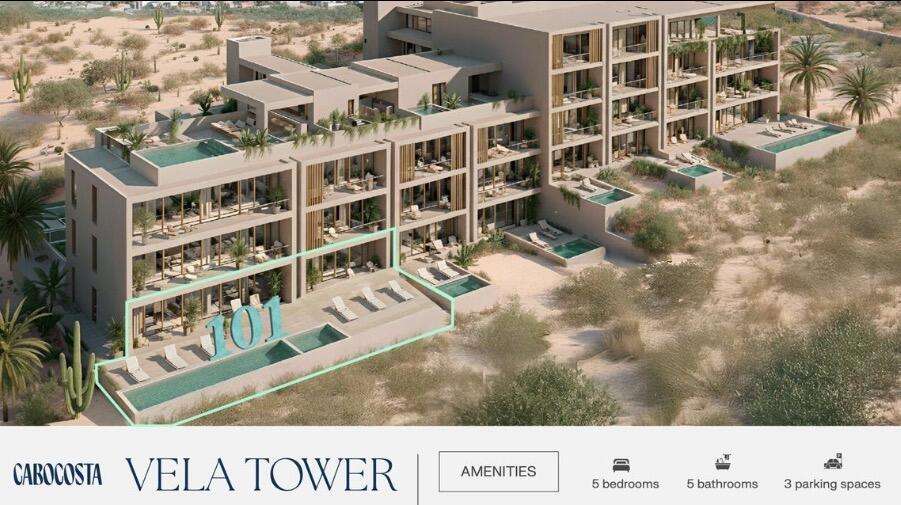 Los Cabos Cabo Costa VELA 101 GARDEN VILLAEnjoy comfortable coastal living in this brand-new 5 BD residence. Designed to combine modern architecture with magnificent for sale