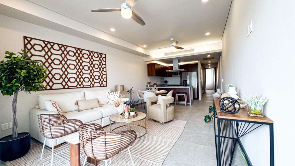 Los Cabos Centro Residence D-1 is the fully completed showroom residence at Park Cabo, available for showings and purchase. While this unit is completed and available to experience firsthand, the remainder of the development is currently under construction and scheduled for delivery in July 2026; therefore, the project is categorized as pre-construction.Located in the heart of downtown Cabo San Lucas, Park Cabo Residences offers unmatched walkability just minutes from the marina, restaurants, nightlife, shopping, and local attractions. This boutique development blends modern design, comfort, and lifestyle in one of Cabo's most desirable investment locations.Residence D-1 is a unique 3-bedroom lock-off condo thoughtfully designed for maximum flexibility and income potential. Owners have the ability to use the residence as a full-time home or separate it into independent living spaces, making it ideal for short-term rentals, vacation use, dual occupancy, or investment purposes in Cabo's thriving rental market.The development features a beautifully designed resort-style swimming pool, covered parking, pet-friendly areas, and inviting common spaces that create a relaxed yet sophisticated atmosphere.One of the property's standout features is its private rooftop terrace, offering additional outdoor living space perfect for entertaining, relaxing, or enjoying Cabo's – Las Arenas, Cabo Corridor, Cabo Corridor, BS