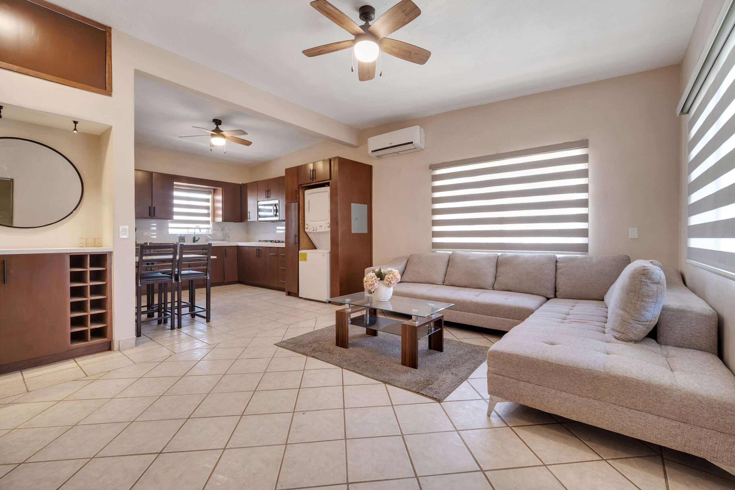 Los Cabos Centro Rare opportunity to own a fully furnished 2 bedroom, 2 bathroom condo in a four plex, a property type rarely available in Cabo San Lucas. Ideally located just a 5 minute walk to downtown, the marina, restaurants, shopping, and nearby beaches. This well maintained residence offers a unique boutique style living experience, providing privacy and charm unlike larger condominium developments. With excellent rental income potential, it is perfect as a vacation home, full time residence, or investment property. One of four individual units available for purchase separately, or all four units can be acquired together for a rare multi unit investment opportunity. Motivated for sale