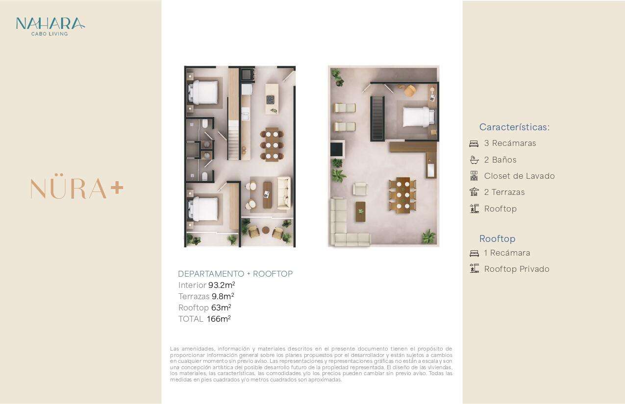 Los Cabos Nahara Cabo Living Penthouse Model - A unique two-level residence designed for comfort, privacy, and seamless indoor-outdoor living. The main level features 2 spacious bedrooms, while a third bedroom is located on the private rooftop, ideal as a guest suite, home office, or retreat. Two expansive terraces flood the interior with natural light and create exceptional spaces for entertaining and relaxation. The development offers elevator access and a commercial area, combining modern convenience with an elevated lifestyle. for sale