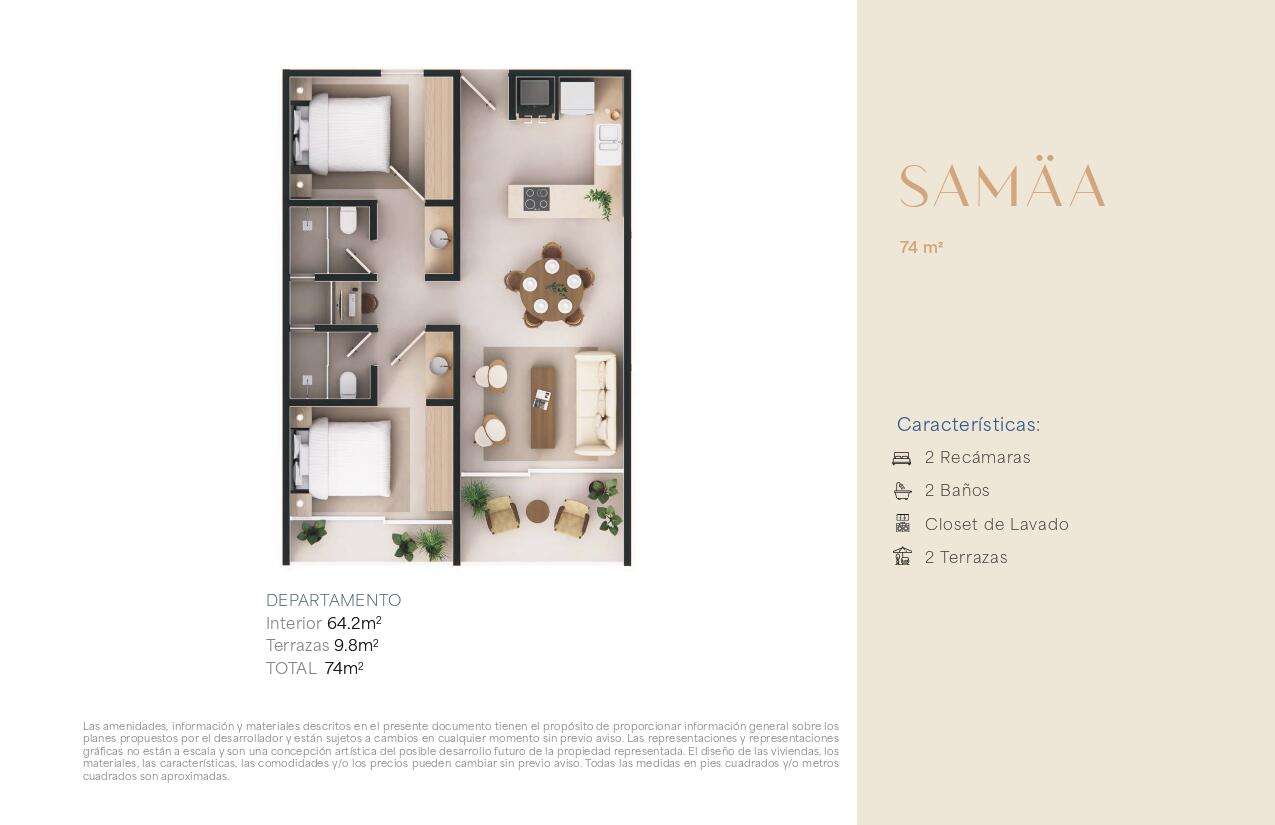Los Cabos Nahara Cabo Living Comfortable and thoughtfully designed condominium located in the growing El Tezal area, ideal for building equity, generating rental income, or enjoying an exceptional lifestyle in Los Cabos. Offering 74 m² of living space, the residence features two spacious terraces that provide abundant natural light and a bright, open atmosphere.Nahara Cabo Living offers premium amenities, including elevator access, a commercial area, guest house accommodations, swimming pools, a fully equipped fitness center, and paddle and pickleball courts. An outstanding investment opportunity in one of Los Cabos' fastest-growing neighborhoods, combining excellent value, convenience, and long-term appreciation potential. for sale