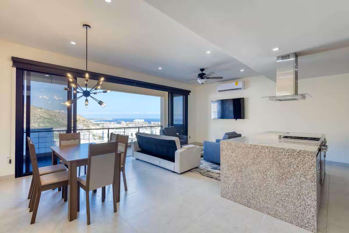 Los Cabos Luxotica Iii Welcome to Sunset Corner Condo 201, a bright and inviting second-floor corner unit in the growing Sunset area of Cabo San Lucas. This 2-bedroom, 2-bathroom condo features an open-concept layout, high ceilings, abundant natural light, and pleasant city and mountain for sale