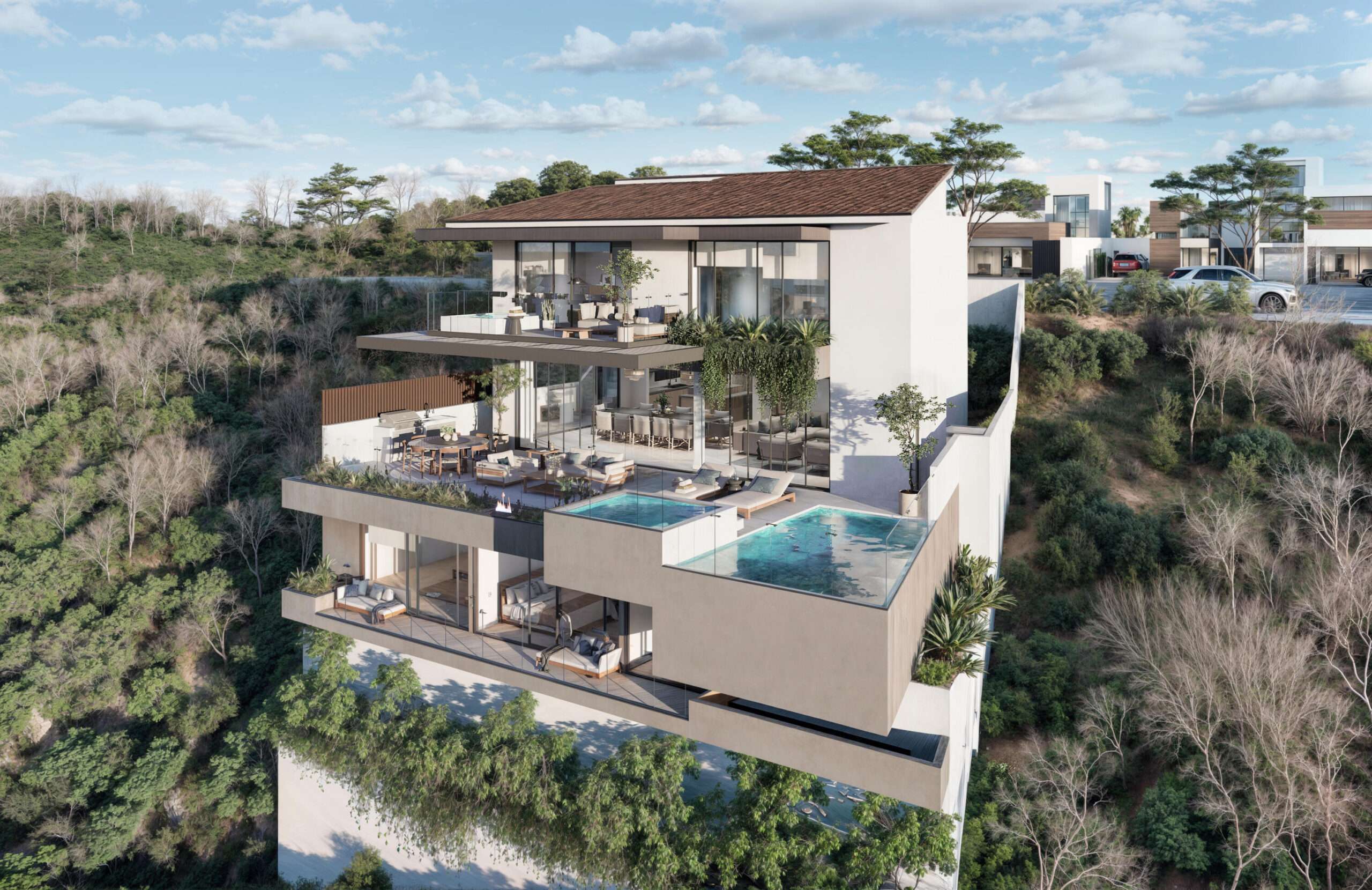 Los Cabos El Tule-Inland:General Rare investor opportunity in the San José Corridor. 2 luxury residences fully completed and move-in ready. 8 additional units with land secured and full blueprints in place -- ready to build to buyer's vision. At for sale