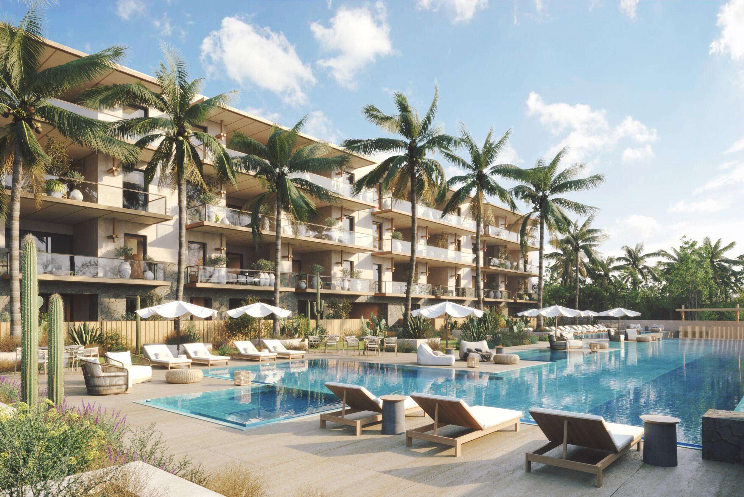 Los Cabos The Canyon Entre Piedras This is a stunning 2-bed, 2.5-bath ground floor pent-garden condo at The Canyon. Thoughtfully designed with elegant finishes, it features a private patio garden and seamless indoor-outdoor living. Located in El Tule and designed by the acclaimed Artigas firm, this residence also includes a special gift. Buyers' choice of a 6-seater Canam, a two-seater side by side, or a 4-seater golf cart for desert adventures! Optional Canyon Club membership is available, providing access to Wild Canyon, Hilton Beach Club, and Wild Bay. Enjoy access to exclusive amenities including 3 pools, a wellness center, a cold plunge, a golf/sports simulator, and a Moduvated fitness center. Visit us for your exciting Canam tour today! – Lomas Del Tule, San Jose Corridor, BS