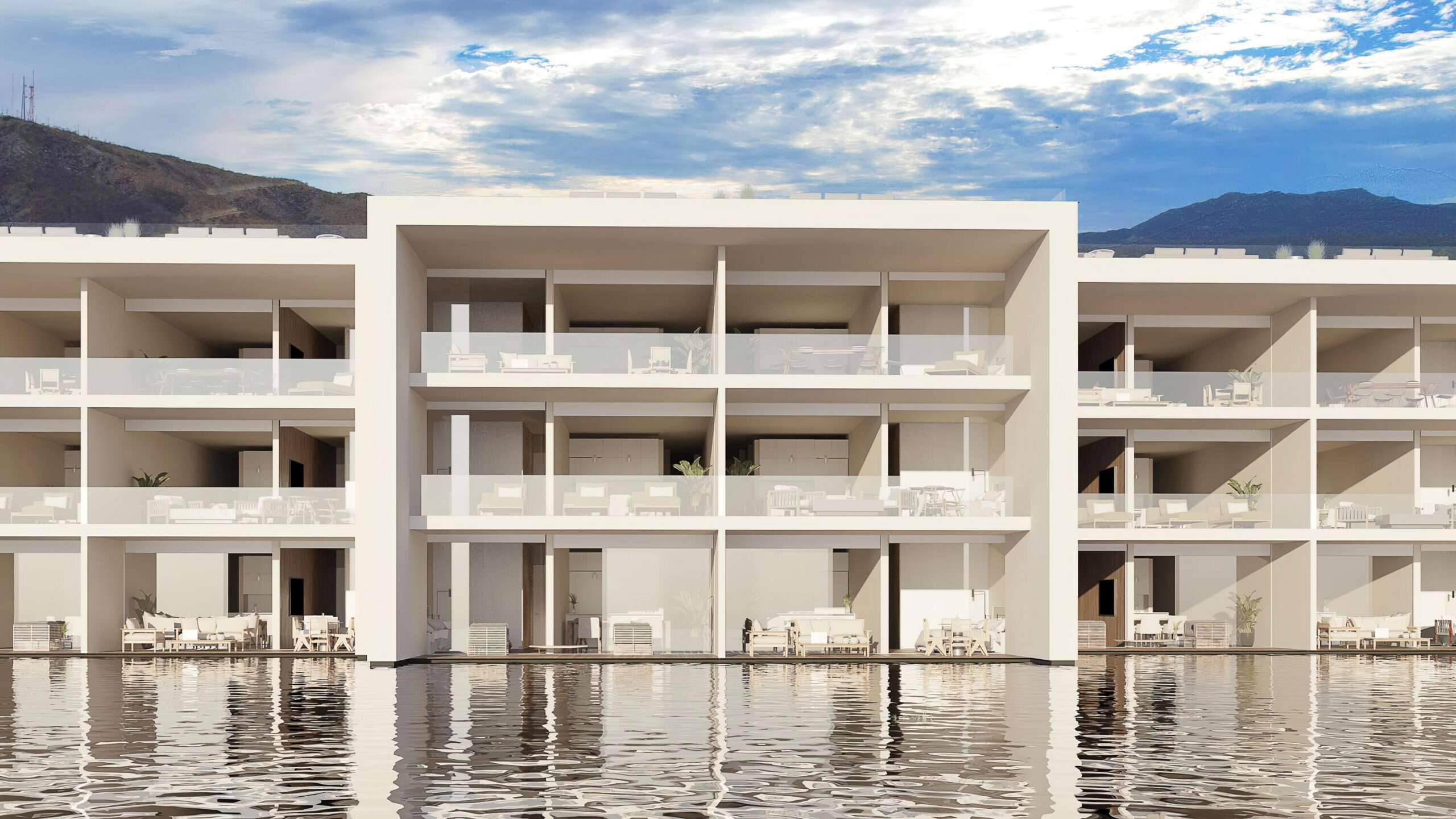 Los Cabos Cora Aqua Tower, located within Club Campestre San José del Cabo, one of Los Cabos' premier gated communities. Features 2 bedrooms, 2 full bathrooms, a guest half bath, TV room, laundry room, ocean for sale